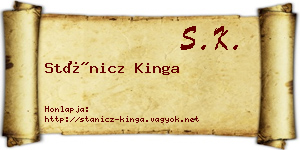 Stánicz Kinga névjegykártya